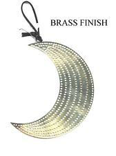 BEAUTIFUL LARGE GOLD BRASS FINISH HALF MOON CHRISTMAS ORNAMENT NEW picture
