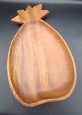 Vintage Monkeypod Wood Carved Pineapple Shaped Serving Bowl picture