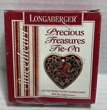 VTG Longaberger 1995 “Sweetheart”Tie On #31798 Heart With Pink Rose Discontinued picture