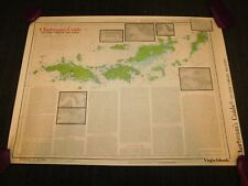 VINTAGE 1978 CHARTSMAN'S GUIDE TO THE VIRGIN ISLANDS MAP 34 1/2