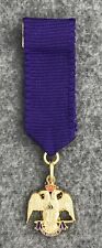Masonic Scottish Rite 33rd Degree Mini-Jewel with Purple Ribbon picture
