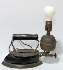 Steampunk Coleman Lamp Stove Black Enamel Electrified Gas Sad Iron Instant Lite picture