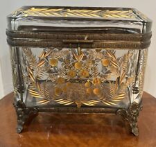 Vintage Art Deco Gilded Vanity Dresser Lidded Casket Box picture
