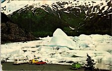 World Famous Portage Lake Glacier Icebergs Cars Camper Alaska Chrome Postcard  picture