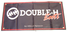 Vintage NOS Double-H Boots Store Advertising Black Banner 18