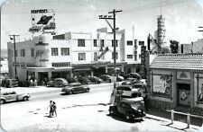 RPPC TIJUANA MEXICO LIVELY STREET SCENE NEON SIGNS ADDS CARS CASA COMERCIAL picture