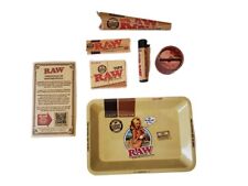 Authentic Raw Metal Rolling Ashtray Tray Set Kit Bundle Grinder Lighter Papers picture