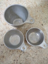 Vintage Ekco Aluminum Measuring Cups Nesting Tab Handle 1 Cup  1/3 Cup 1/4 Cup picture