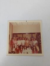 Vintage 60s All Girls High School Class Found Art Photo Photograph Blurry picture