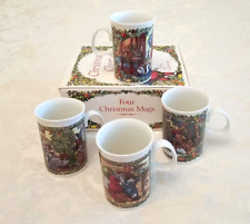 DUNOON Fine White Stoneware Four Christmas Mugs, Scotland from Victorian Prints picture