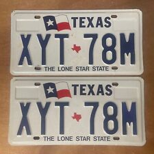 1990s Texas License Plate Pair # XYT-78M picture