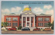 1930-45 Postcard Junior College St Petersburg Florida FL Cars picture