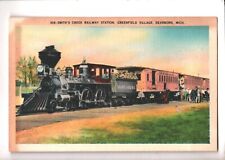 c1940s Linen Postcard Dearborn MI Michigan Smith's Creek Railway Station picture
