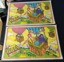 LOT 2 VINTAGE MCDONALDS 1981 LAMINATED PLACEMATS HOT AIR BALLOONS picture