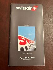 swissair Timetable 2 Apr - 23 Sep 1995 picture