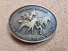 Vintage Running Strong For American Indian Youth Belt Buckle picture