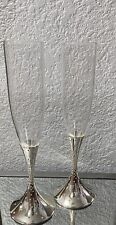 2014 Nambe Silver Plated Champagne Flutes-2 picture