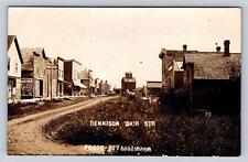 Dennison MN Main Street Bldg Advertising Old Dirt Road Photo Posted 1908 RPPC picture