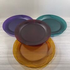Tupperware Plates Open House Acrylic Lunch Dessert Set of 4 Multicolor 8