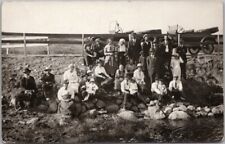 Vintage 1918 RICHLEA Saskatchewan Canada Real Photo RPPC Postcard /Family Outing picture