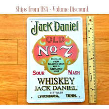 Jack Daniels White Tin Sign Liquor Bar Old No 7 Metal Art Gift for Him Daniel's picture
