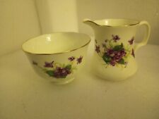 Radford's Victorian Violets Cream & Sugar Bone China England picture