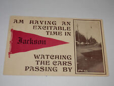 JACKSON MN - 1912 POSTCARD - STREET VIEW PENNANT GREETINGS - JACKSON COUNTY picture