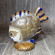 Vtg Ceramic Fish Brass Scales Sculpture Figurine Sergio Bustamante Tonala 5