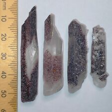Quartz w/ Specularite Hematite coat shiny crystal bundle 97.2ct Australian Stock picture