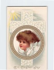 Postcard All Easter Joy Angel Cross Star Flowers Art Print picture