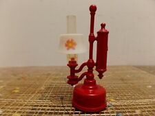 Miniature Vintage Die-Cast Oil Lamp Pencil Sharpener Red 3.5 Inch picture