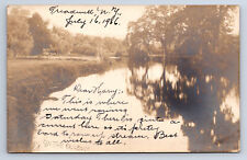 Vintage RPPC Treadwell Franklin NY On the Ouleout Creek Rowing 1906 O9 picture