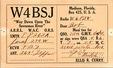 1941 W4BSJ Madison Florida Ham Radio Amateur QSL Card Postcard Vtg picture
