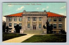 Topeka KS-Kansas, Carnegie Library, Washburn College, Antique, Vintage Postcard picture