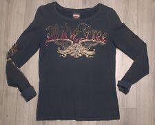 VTG Harley Davidson L/S bedazzled RID W/sleeve HD graphic Woman's Adult S picture