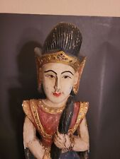 Vintage Thai Goddess Polychrome Statue 25