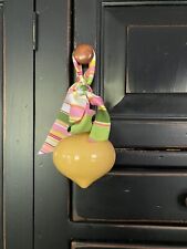 NWT CLAY CHICK CERAMICS SOLID YELLOW ORNAMET-3” picture