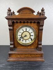 Vintage Very Rare 1880’s F. Kroeber Parma Mantle Shelf Wooden Clock picture