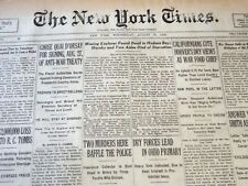 1928 AUGUST 15 NEW YORK TIMES - MISSING EXPLORE HORN BY FOUND DEAD - NT 6504 picture