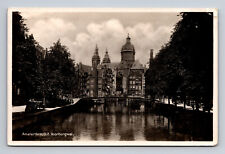 c1937 RPPC Postcard Amsterdam Voorburgwal Gratchen House Bridge Bicycles picture