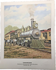 Vintage  LOUISIANA Morgan's Louisiana & Texas Railroad Engine No. 47 Rare  Print picture