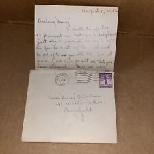 1942 Love Letter Post Great Depression: Unemployment Poverty Job Search NJ picture