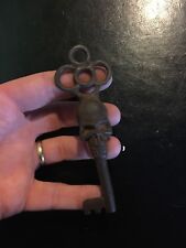 Victorian Skull Key Cast Iron Patina Rustic Castle Skeleton Robin Hood Cathedral picture