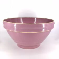 Stoneware Yellow Ware Lavender Mixing Bowl HUGE 14” Lilac Vintage RARE picture
