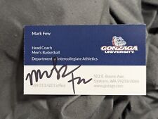 Mark Few Gonzaga University Basketball Coach Autograph Signed Business Card  picture