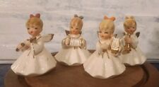 Vintage Set Of 4 Mini Napco Angel Figures W/ Gilded Wings  picture