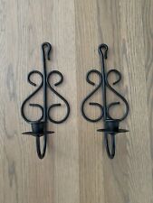 Pair Of Vintage Metal Wall Sconces Candle Holders picture