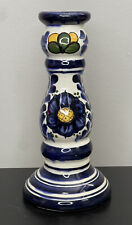 Arte Giancarlo Honduras Pintado A Mao G208 Blue White Flower Skinny Bud Vase picture