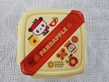 Sanrio Pandapple Merchandise Vintage 2007 Plastic Lunchbox Bento Box Fork Spoon picture
