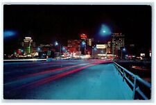 c1950 Skyline At Night From New Morrison St. Bridge Portland Oregon OR Postcard picture